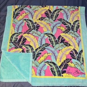 Vera Bradley Tropical Leaf Towel in Pink and Teal